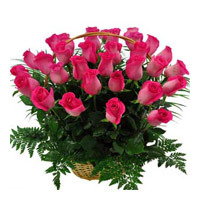 Deliver Pink Roses Basket 36 Flowers in Mumbai for Diwali