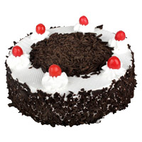 Order New Year Cakes to Mumbai with 500 gm Eggless Black Forest Cake in Mumbai