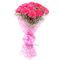 Pink Carnation 12 Flowers Bouquet to Mumbai for Diwali