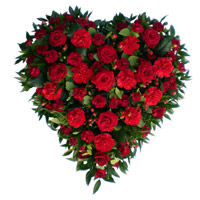 Buy New Year Flowers in Mumbai Same Day Delivery consisting 50 Red Roses Carnation Flowers Heart Arrangement in Mumbai
