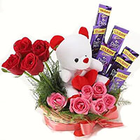 Deliver 12 Red Roses with 10 Ferrero Rocher Bouquet Online Mumbai, Flowers to Mumbai