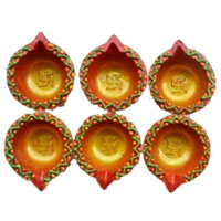 Diwali Gifts in Mumbai that includes 6 Small Handcrafted Diya in Amravati