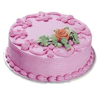 Order Cake Online Mumbai Midnight Delivery for 1 Kg Eggless Strawberry Cake From 5 Star Bakery