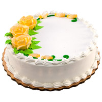 New Year Cakes to Mumbai Same Day Delivery. 1 Kg Eggless Vanilla Cakes in Mumbai From 5 Star Bakery