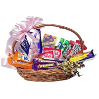 Order Diwali Gifts to mumbai for Basket of Indian Assorted Chocolate in Ahmednagar