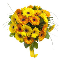 Friendship Flower Delivery in Mumbai. Send Yellow Gerbera Bouquet 36 Flowers in Mumbai