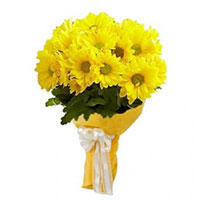 Awesome Diwali Flowers in Vashi Mumbai and Yellow Gerbera Bouquet 12 Flowers Online Delivery in Mumbai