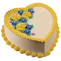 Online Cake Delivery to Mumbai to send 1 Kg Heart Shape Butter Scotch Cake