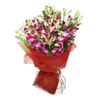 Diwali Flowers Delivery in Mumbai Deliver Purple Orchid 10 Bunch Stem Flowers to Mumbai