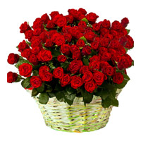 Birthday Flowers to Mumbai - 36 Red Roses Basket in Mumbai