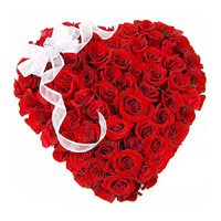 Send Online Flowers for Friendship in Mumbai Red Roses Heart Arrangement 50 Flowers to Mumbai