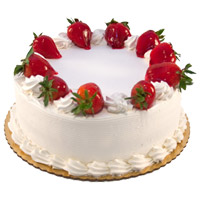 Send Cake to Friend. 1 Kg Strawberry Cake From 5 Star Bakery to Mumbai