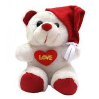 Online Order for Best Christmas Gifts in Nagpur that is Santa claus Teddy 12 inch With Cap