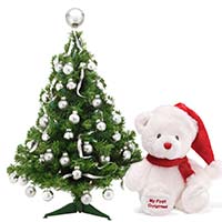 Purchase Online Christmas Gifts to Mumbai contains 3 Feet X Mas Tree with Teddy in Mumbai