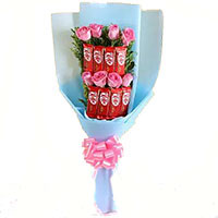 Send Christmas Gifts to Mumbai having 6 Red Roses 10 Pcs Ferrero Rocher Bouquet in Mumbai