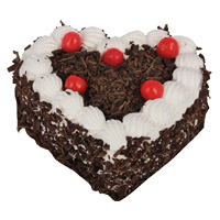 Home Delivery of Eggless Heart Shape Black Forest Cake