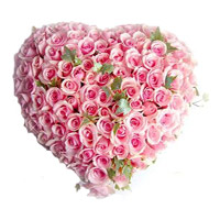 Flowers to Mumbai : 100 Heart Shape Flowers to Mumbai