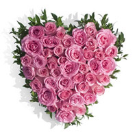 Valentine's Day Flowers to Mumbai : Pink Roses Heart