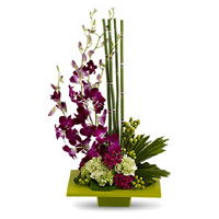 Diwali Flowers to Mumbai including 5 Orchids 10 Carnation Flower Arrangement