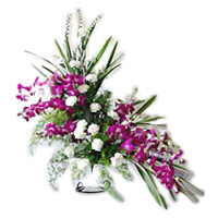 Friendship Day Flower Delivery of 15 Orchids 15 White Carnation Flower Arrangement Mumbai