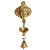 Diwali Gifts to Mumbai including Hanging Ganesh Diya in Brass