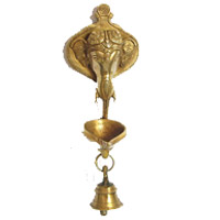 Celebrate Diwali Gifts in Mumbai send to Hanging Ganesh Diya in Brass