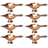 Online Diwali Gifts in Panval along with 8 Brass Diyas to Mumbai