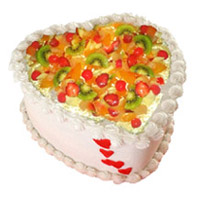 Deliver 1 Kg Heart Shape Fruit Birthday Cake to Mumbai