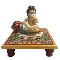 Online Diwali Gifts to Delivery at Midnight made up of Laddu Gopal Ji in Marble
