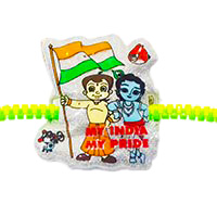 Chota Bheem with Kirshan Lightning Rakhi with Roli Tikka