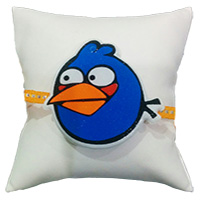 Angry Bird Rakhi Blue with Roli Tikka