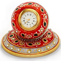 Fashion Bizz Marble Plate Watch Table Decorative Showpiece