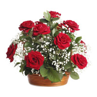 Get Diwali Flowers in Mumbai including Red Roses Basket 18 Flowers