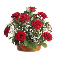 Christmas Flowers in Mumbai incorporated Red Roses Basket 18 Flowers in Mumbai