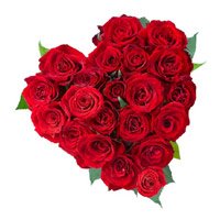 Deliver Christmas Flowers in Mumbai that contains Red Roses Heart Arrangement 24 Flowers to Mumbai