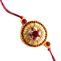 Stone Rakhi 015 with Roli Tikka