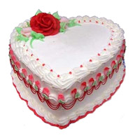 Send Online 3 Kg Heart Shape Vanilla Cake to Mumbai