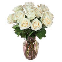 Flowers to Mumbai : White Roses