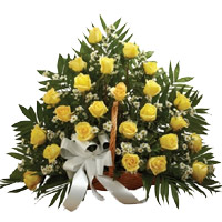 Send Flowers to Mumbai : 50 Yellow Roses Basket