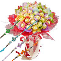 Send Rakhi Gifts to Mumbai Same Day Delivery. 48 Pcs Ferrero Rocher Bouquet