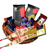 Basket of Assorted Chocolates and Rakhi in Mumbai